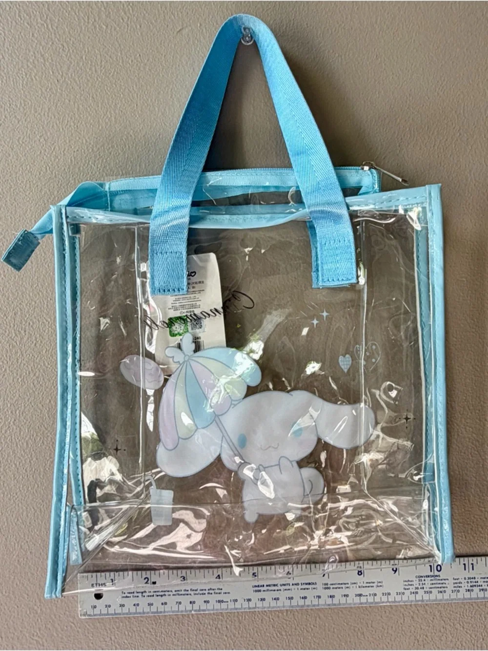 Sanrio Cinnamoroll Clear PVC Tote NWT 2024 China Exclusive BB-240